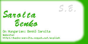 sarolta benko business card